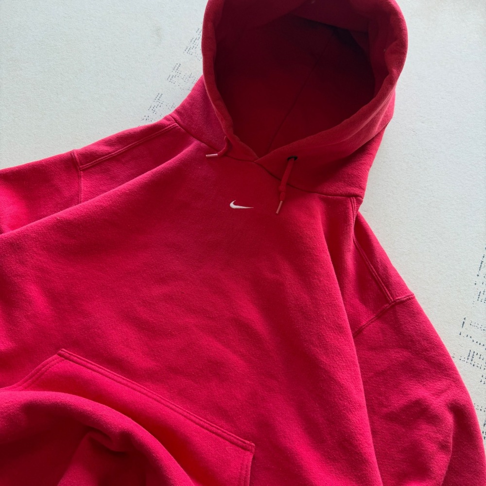 90's Nike Hoodie Red Center Swoosh Made in USA
